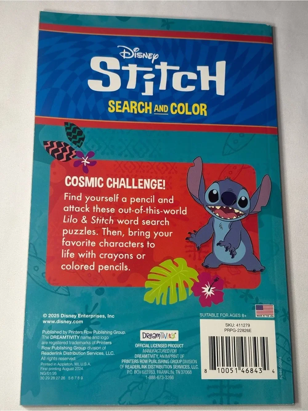 2 New Disney Stitch Search and Color Activity Book - Blue and Teal